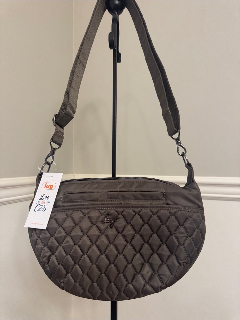 LUG Bolero quilted Crossbody Bag in Walnut Brown